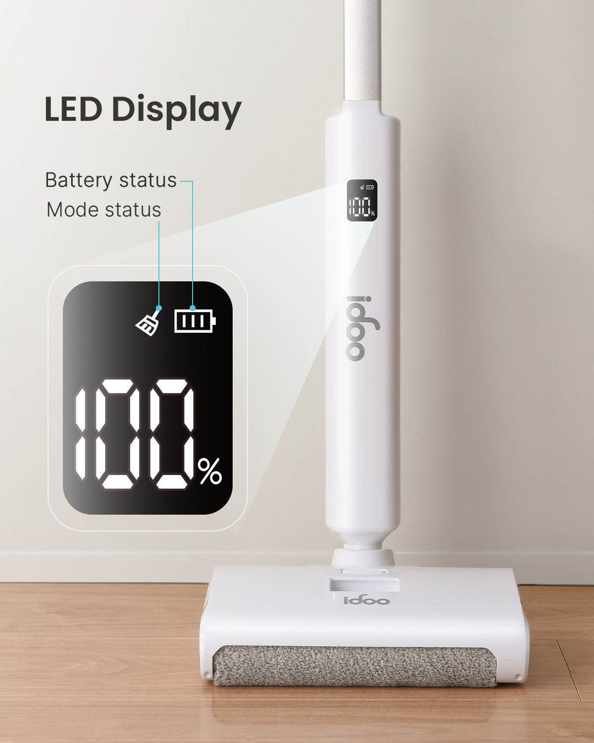 iDOO Electric Mop, Upgraded Wet Dry Cleaner Self Cleaning Cordless Mop Electric Mop