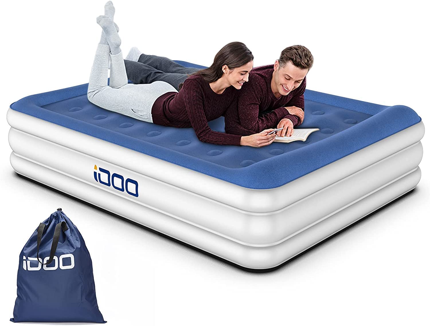 iDOO Inflatable Mattress with Integrated Pillow and Pump