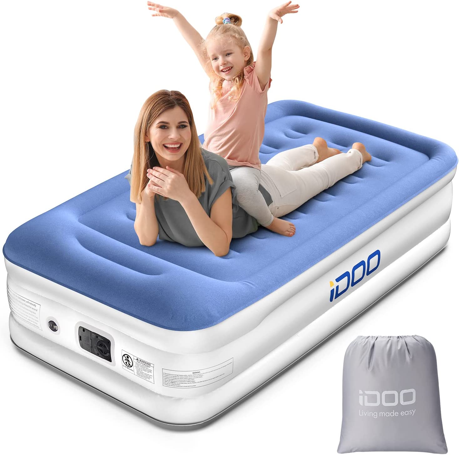 iDOO Single Size Air Bed with Built-in Electric Pump and Pillow