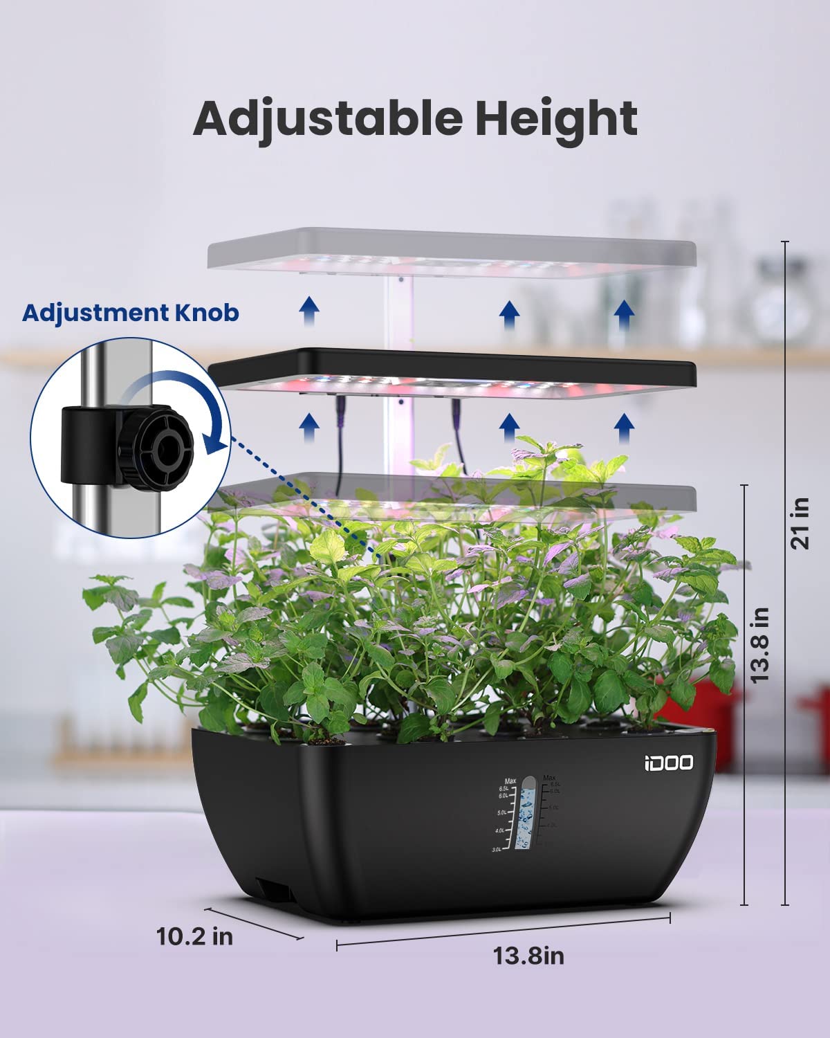 iDOO 12 Pods Hydroponics Growing System with 6.5L Water Tank - Hydroponic Growing System Hydroponic Growing Systems by idoo