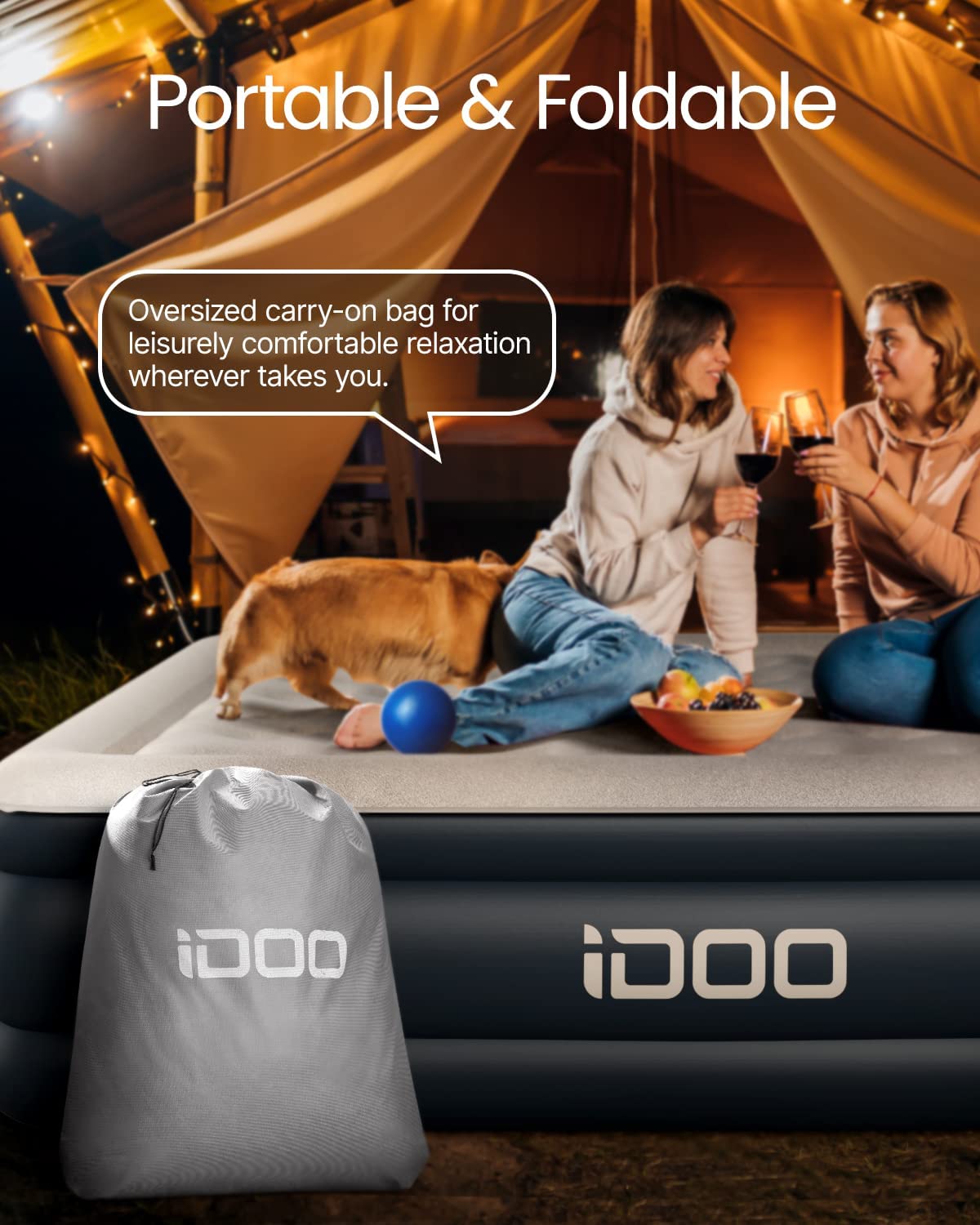 iDOO Air Bed, Inflatable bed with Built-in Pump