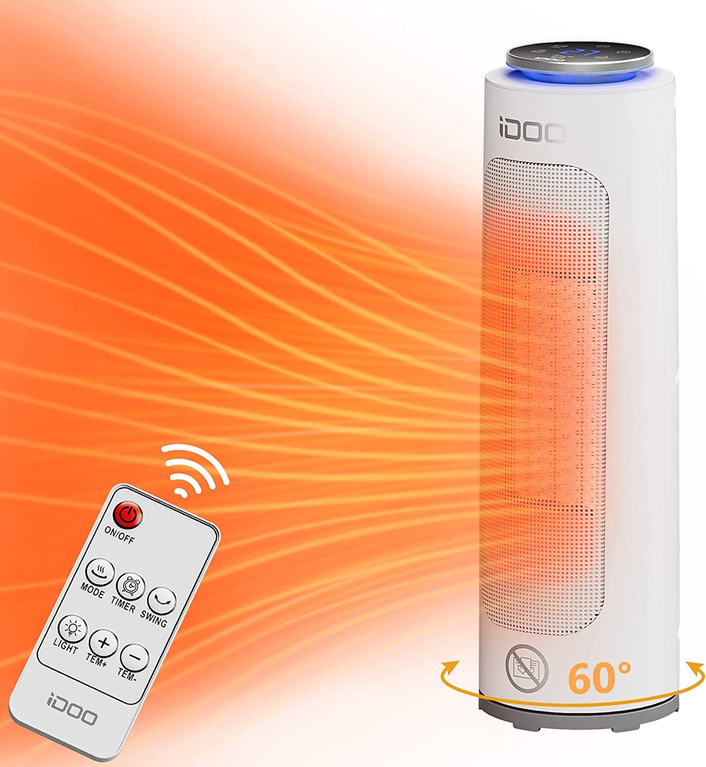 iDOO Indoor Electric Space Heater with Remote Control