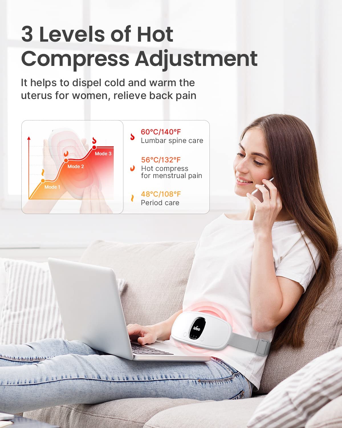 iDOO Portable Heating Pads for Cramps - by idoo