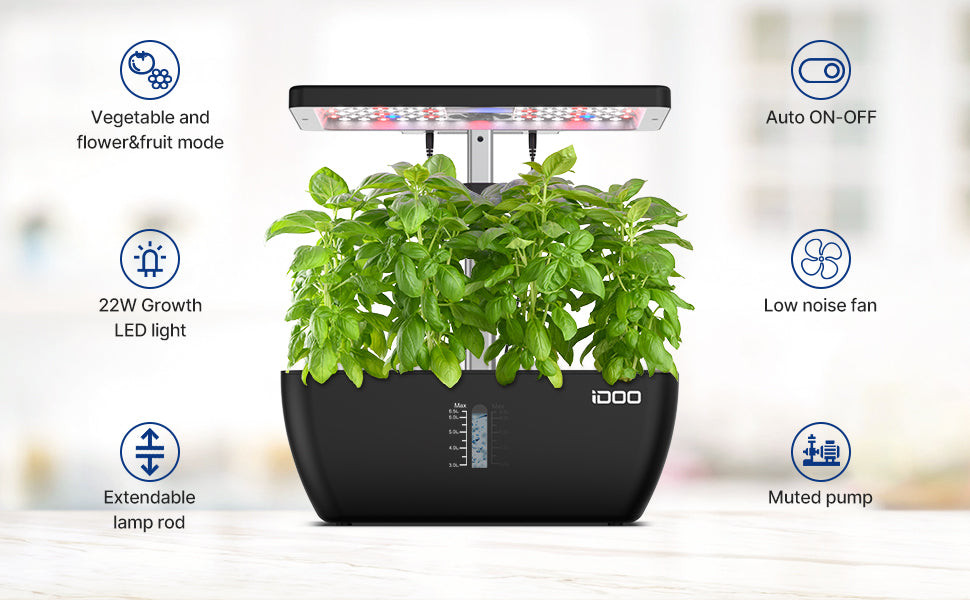 iDOO 12 Pods Hydroponics Growing System with 6.5L Water Tank - Hydroponic Growing System Hydroponic Growing Systems by idoo